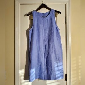 J. Crew Linen Blend Dress, Blue in Medium